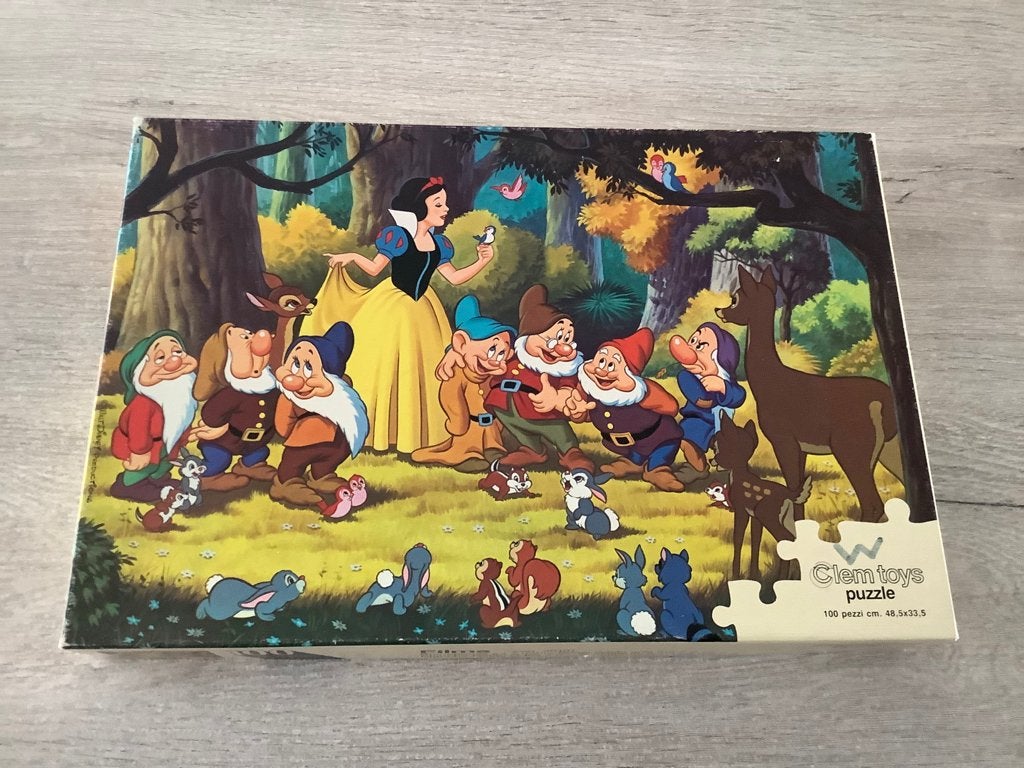 Puzzle vintage Disney Blanche-Neige (100 pièces), Enlèvement ou Envoi, Plus de 50 pièces, Utilisé, 6 ans ou plus