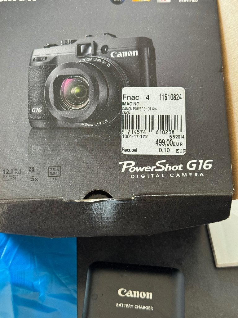 Canon PowerShot G16 digitale camera, Audio, Tv en Foto, Canon, 12 megapixels, Overige typen, Ophalen of Verzenden
