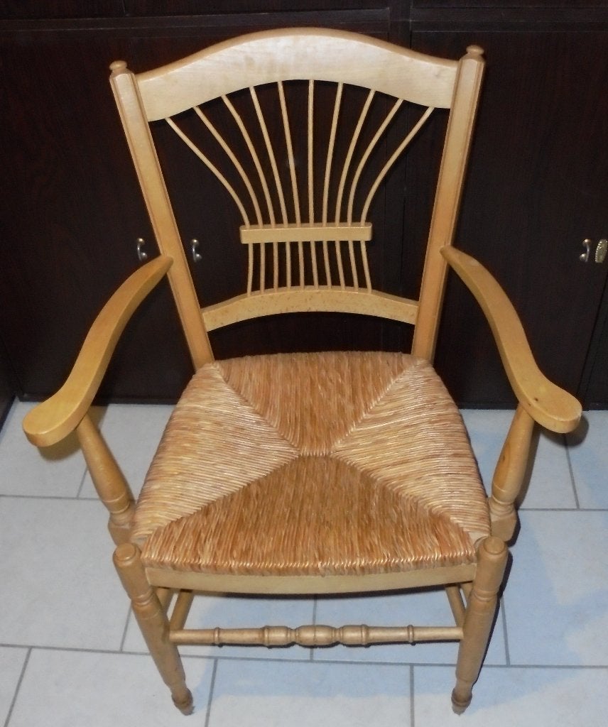 eetkamerstoelen met rieten zitting, Huis en Inrichting, Ophalen, Overige kleuren, Hout, Zo goed als nieuw