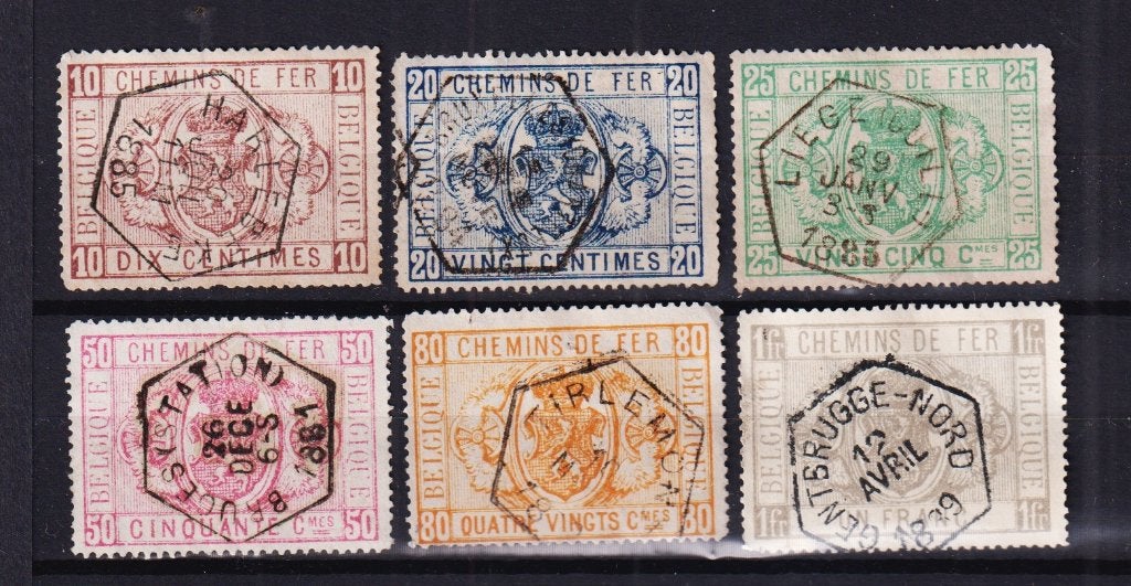 Belgique Timbres chemins de fer 1879 TR1-TR6, Envoi, Affranchi, Oblitéré