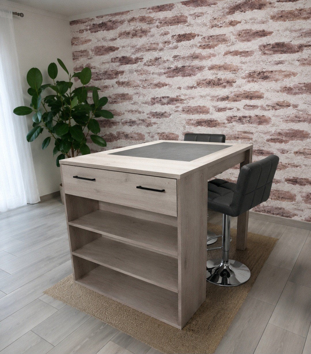Table haute avec 2 chaises, Enlèvement ou Envoi, Comme neuf