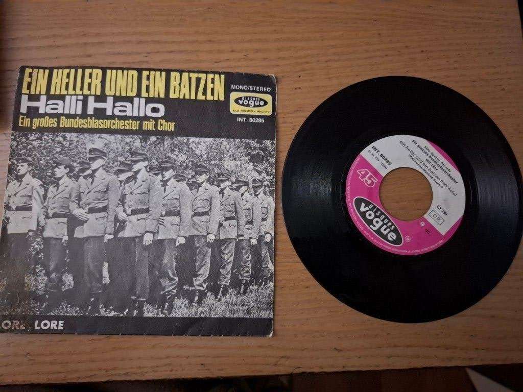 45T Ein Heller und ein batzen Halli Hallo 1972 Vogue 80285, CD & DVD, Vinyles Singles, Envoi, Utilisé