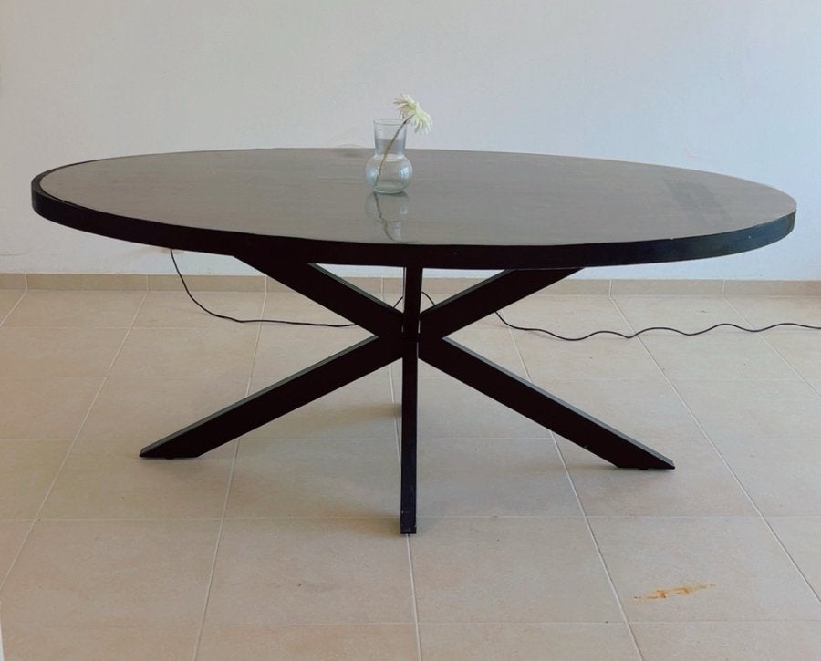 Eettafel  €250/-190cm+100cm, 100 tot 150 cm, Ophalen of Verzenden, Zo goed als nieuw, Vijf personen of meer