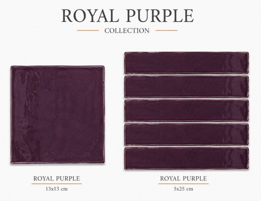 Badkamertegels royal purple 5x25 en 13x13 cm vintage tegels, Huis en Inrichting, Slaapkamer | Waterbedden, Duo-systeem, Verzenden