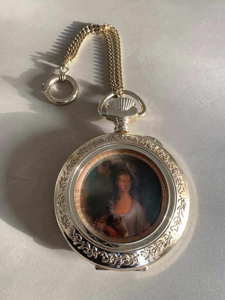 Vintage kader pendant met foto - Plastona Made in Greece, Antiek en Kunst, Ophalen of Verzenden