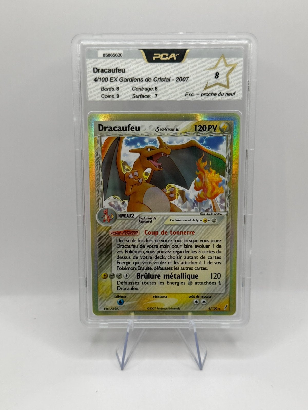Pokémon TCG Dracaufeu 4/100 Holo Gardiens de Cristal PCA 8, Enlèvement ou Envoi, Neuf, Cartes en vrac, Foil