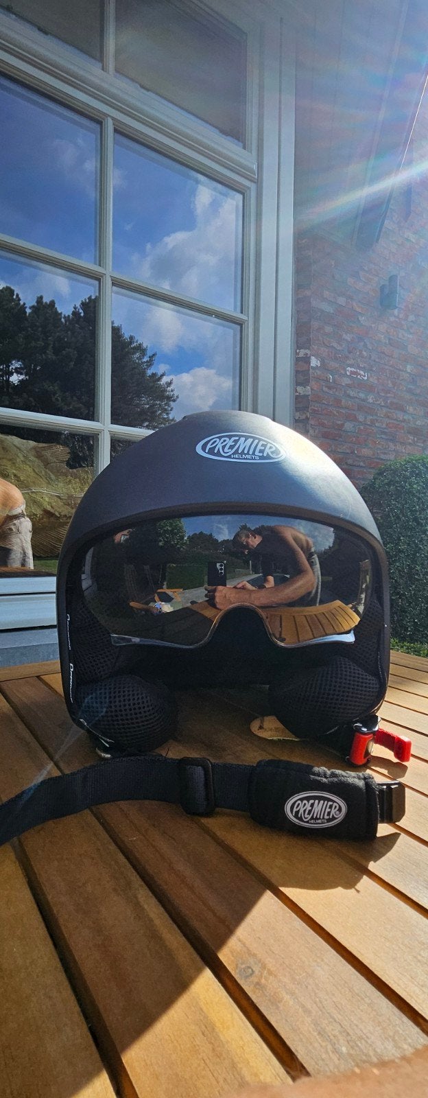 Helm premier vintage maat XS 54., Fietsen en Brommers, Brommerhelmen, Ophalen, Extra small of kleiner, Zo goed als nieuw, Premier