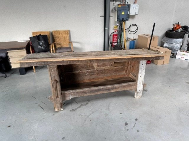 Oude houten werkbank, Doe-het-zelf en Bouw, Ophalen, Gebruikt, Minder dan 70 cm