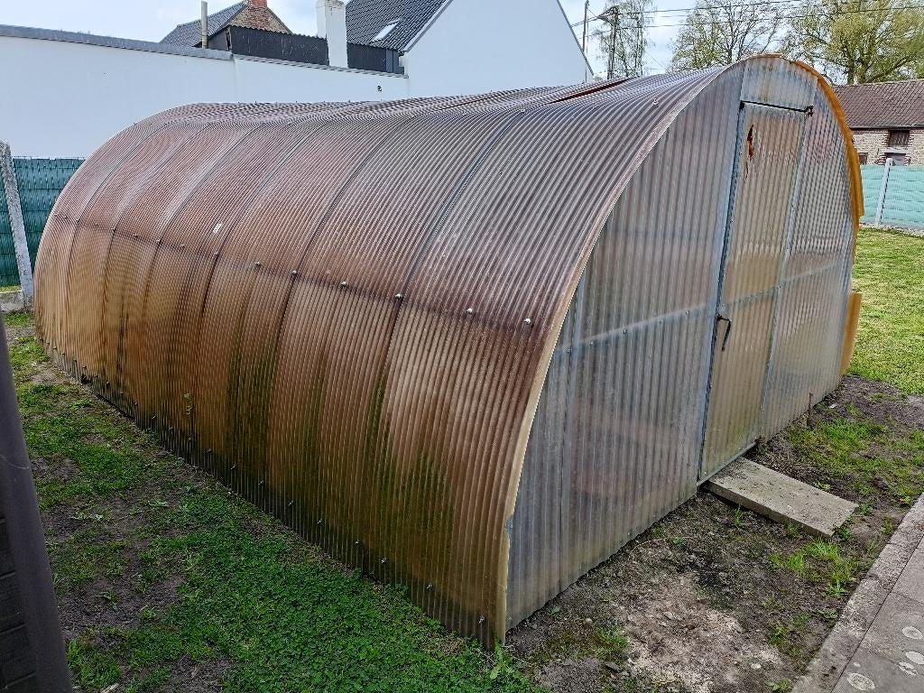 Grote tuinkas van gegalvaniseerd staal van hoge kwaliteit, Tuin en Terras, Kassen, Kweekkas, Ophalen, Staal, Polycarbonaat