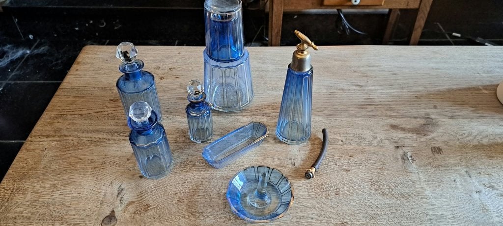 Garniture de Toilette "Art Déco" Cristal (vintage), Enlèvement ou Envoi