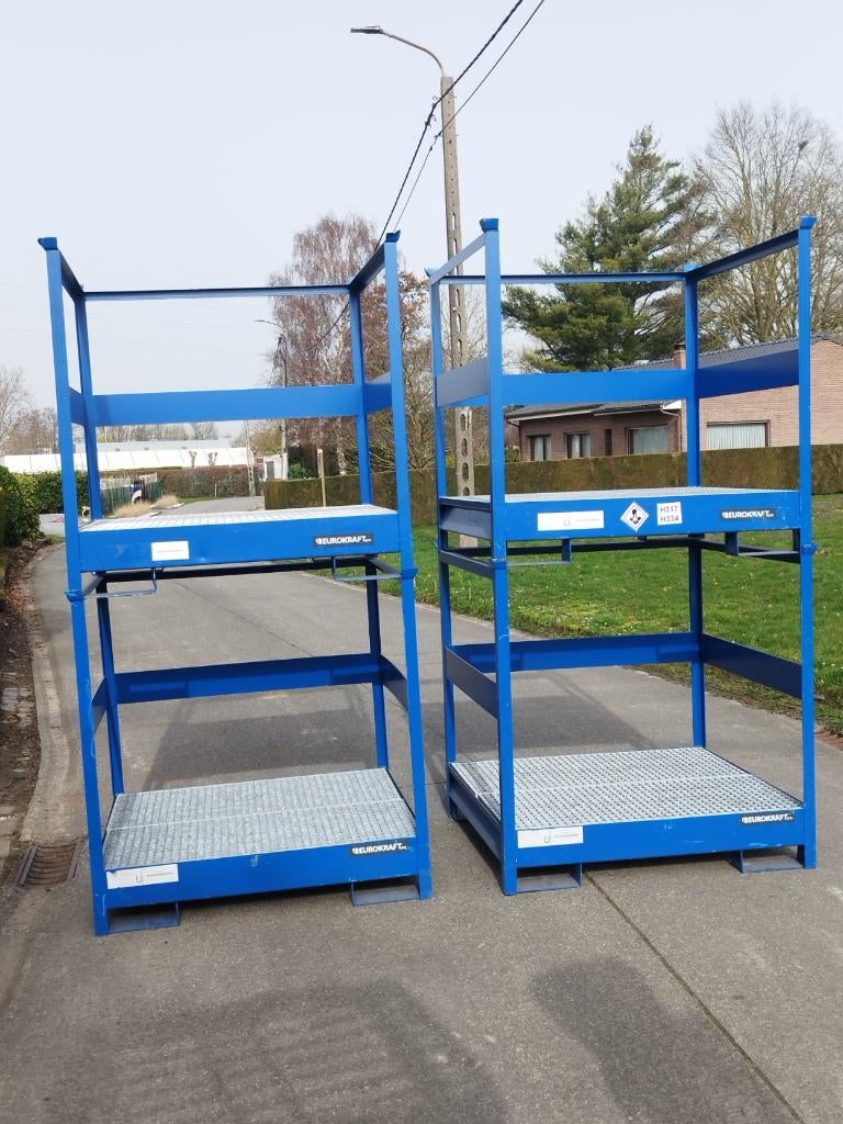 Opvangbak - lekbak voor 4 x 200L - stapelbaar - Eurokraft