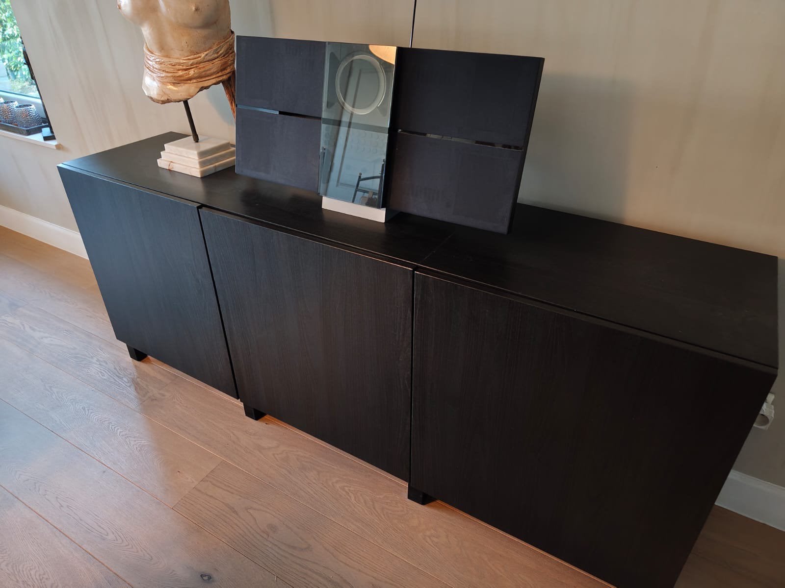 Ikea kast zwart, Ophalen, 150 tot 200 cm, Zo goed als nieuw, 25 tot 50 cm