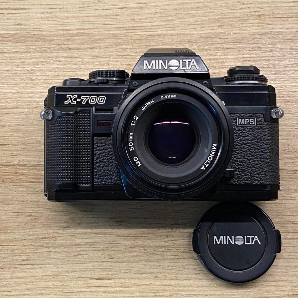 Minolta X-700, Minolta MD 50mm f2 *als nieuw, Audio, Tv en Foto, Fotocamera's Analoog, Ophalen of Verzenden, Zo goed als nieuw