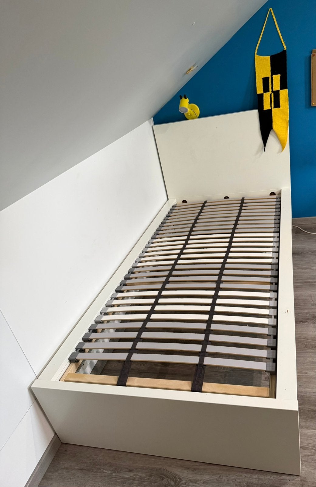 Bed Ikea Malm - 90x200 - met lattenbodem, Ophalen, Gebruikt, 90 cm, Eenpersoons