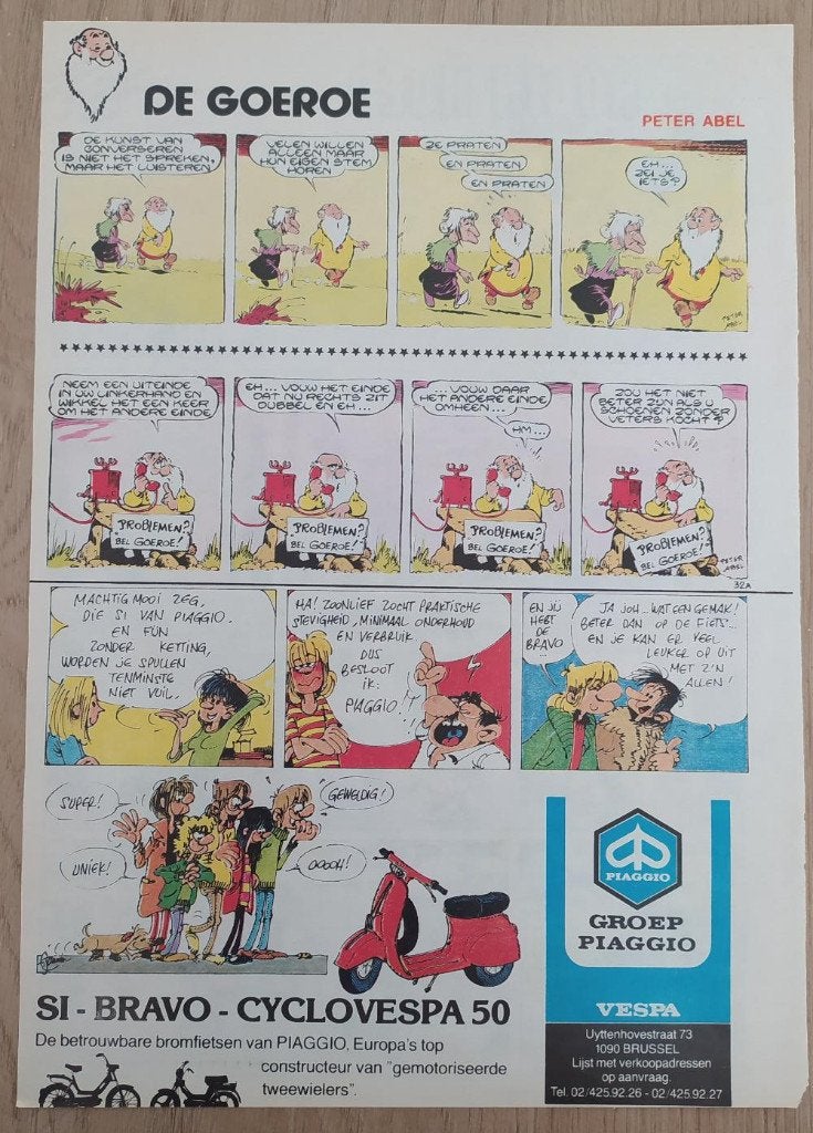 papieren advertentie Piaggio Si - Bravo - Cyclovespa 50, Ophalen of Verzenden