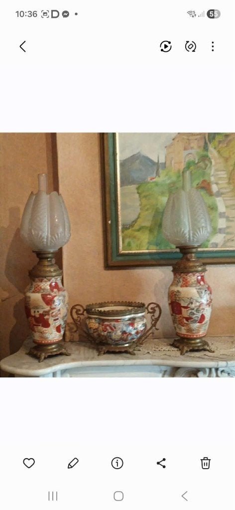 Paire de lampes chinoises, Antiquités & Art, Enlèvement