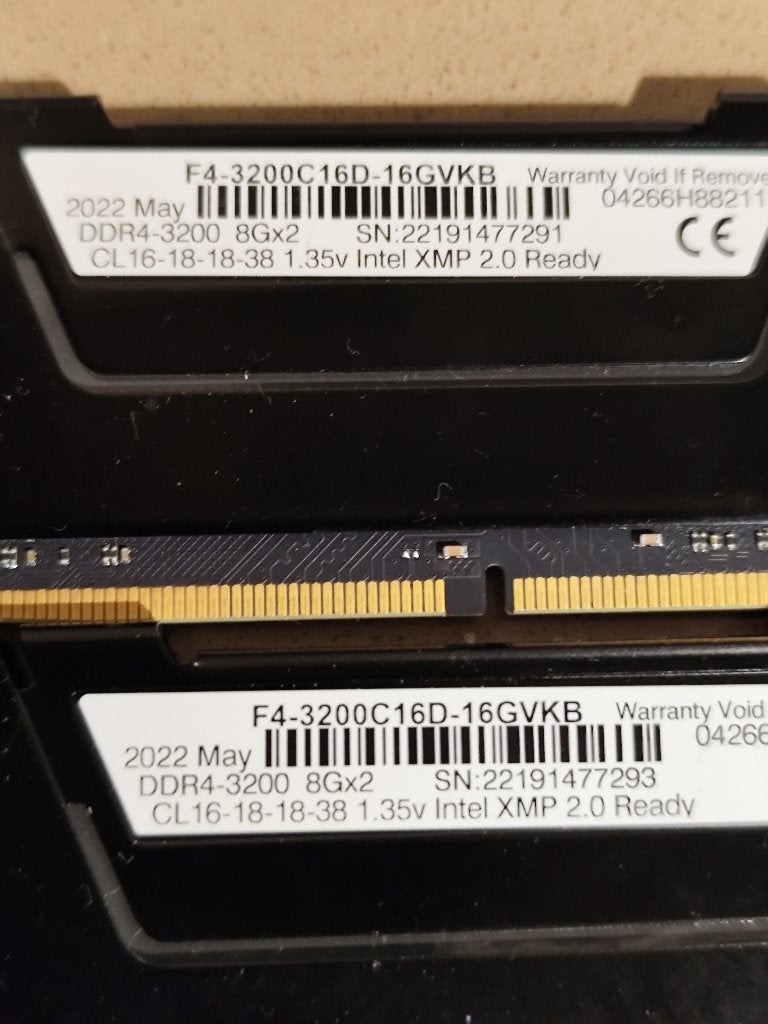 g.skill Ripjaws 2x 8gb 3200Mhz xmp 2.0 dual, Computers en Software, RAM geheugen, Ophalen, DDR4, Zo goed als nieuw, Desktop