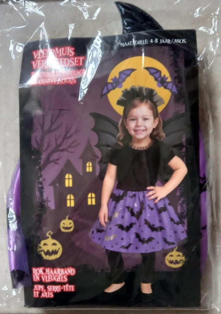 verkleedkleedje vleermuis, Kinderen en Baby's, Carnavalskleding en Verkleedspullen, Ophalen of Verzenden, 110 t/m 116