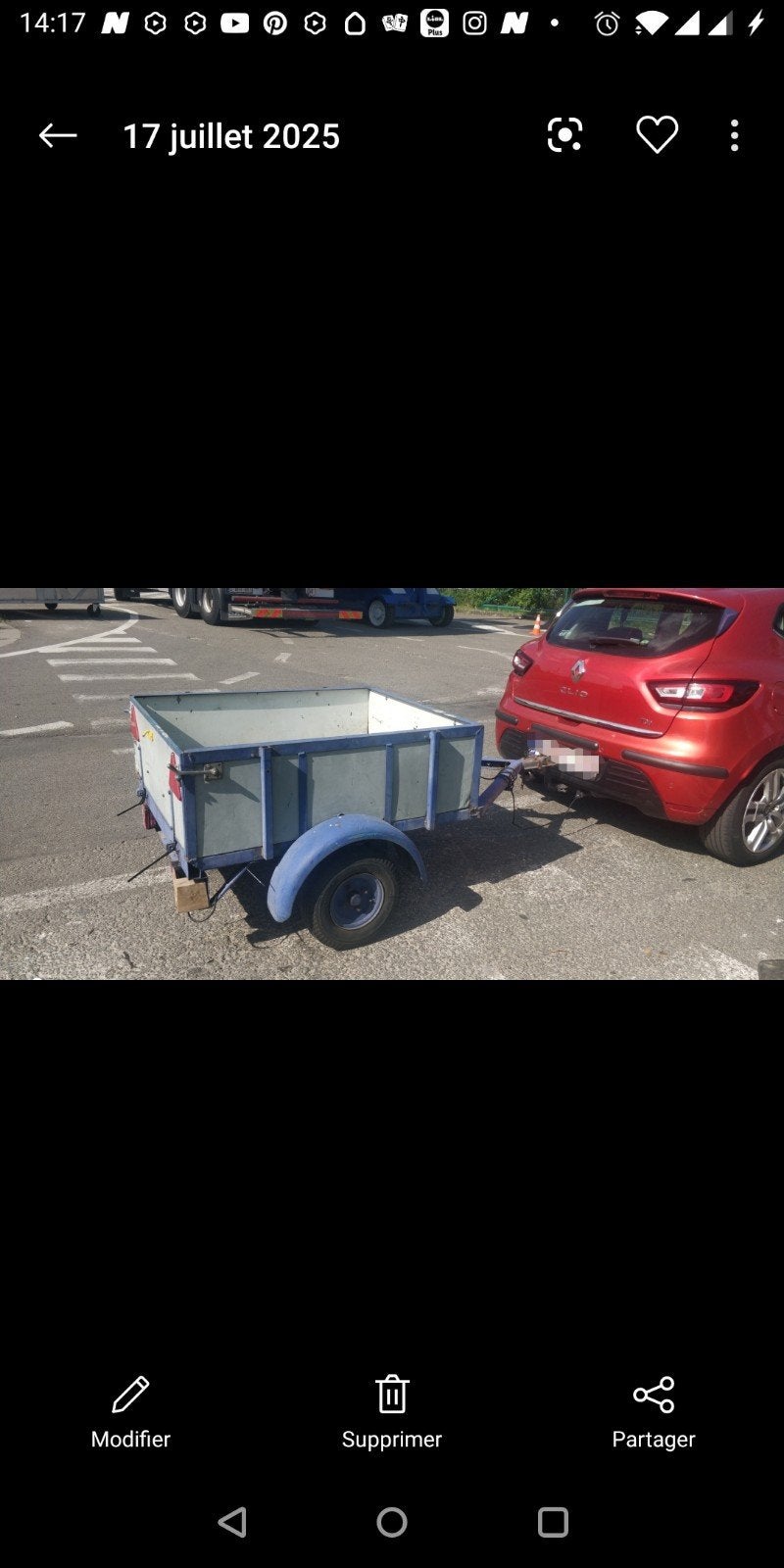 petite remorque pour dichetrie, Enlèvement