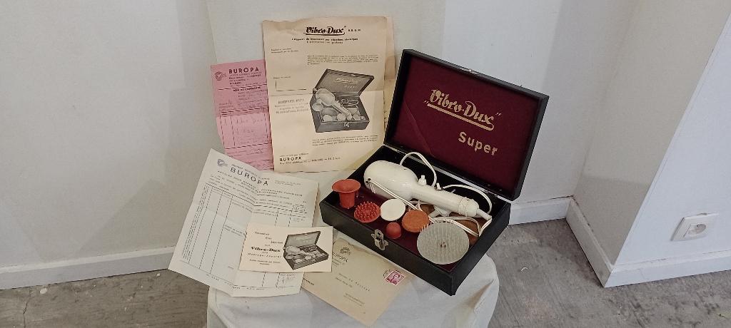 Masseur vintage Vibro-Dux Super (1958) complet Box, Enlèvement ou Envoi, Utilisé