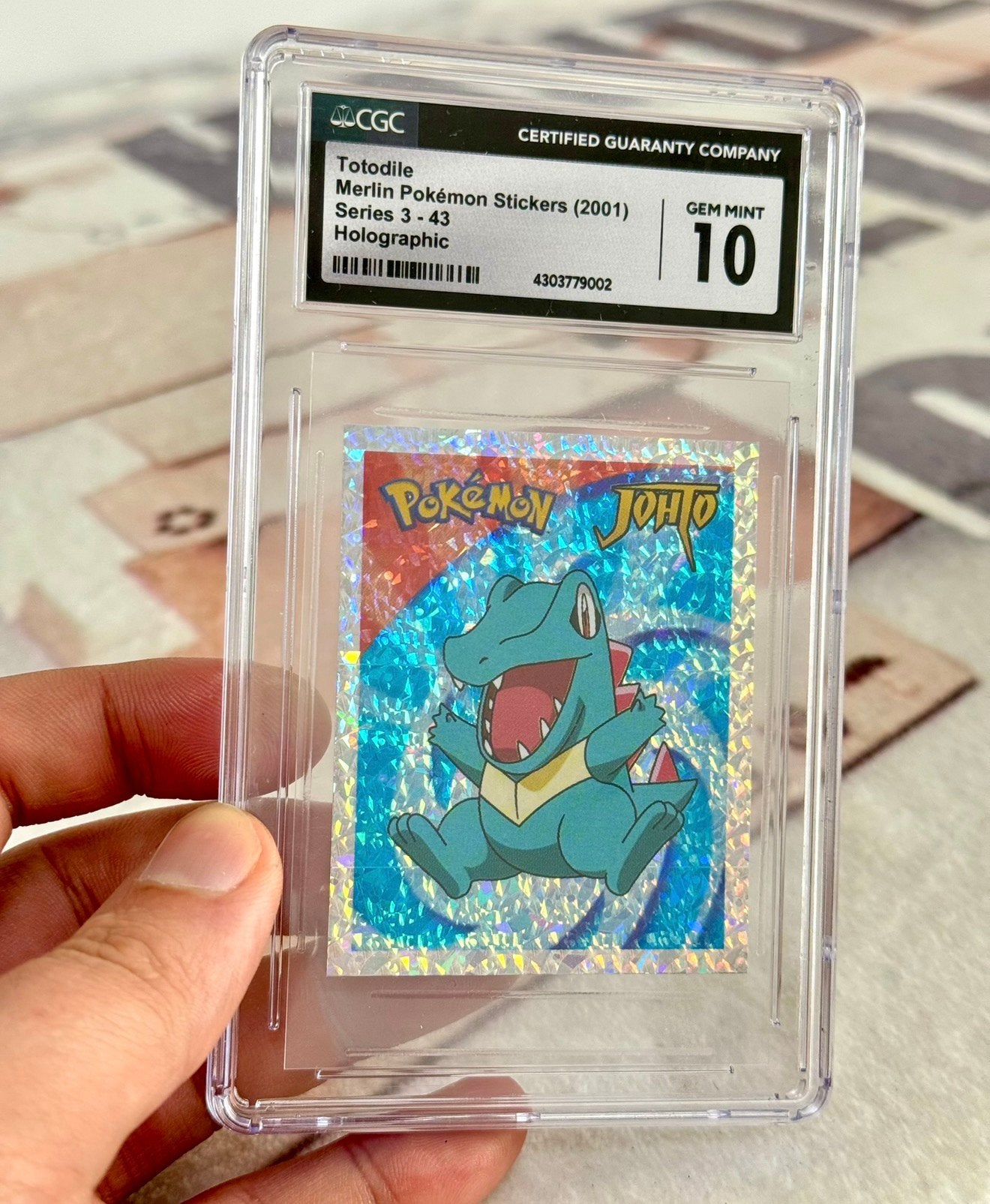 Autocollants Pokémon Totodile Merlin, série 2001, série 3-43, Hobby & Loisirs créatifs, Jeux de cartes à collectionner | Pokémon