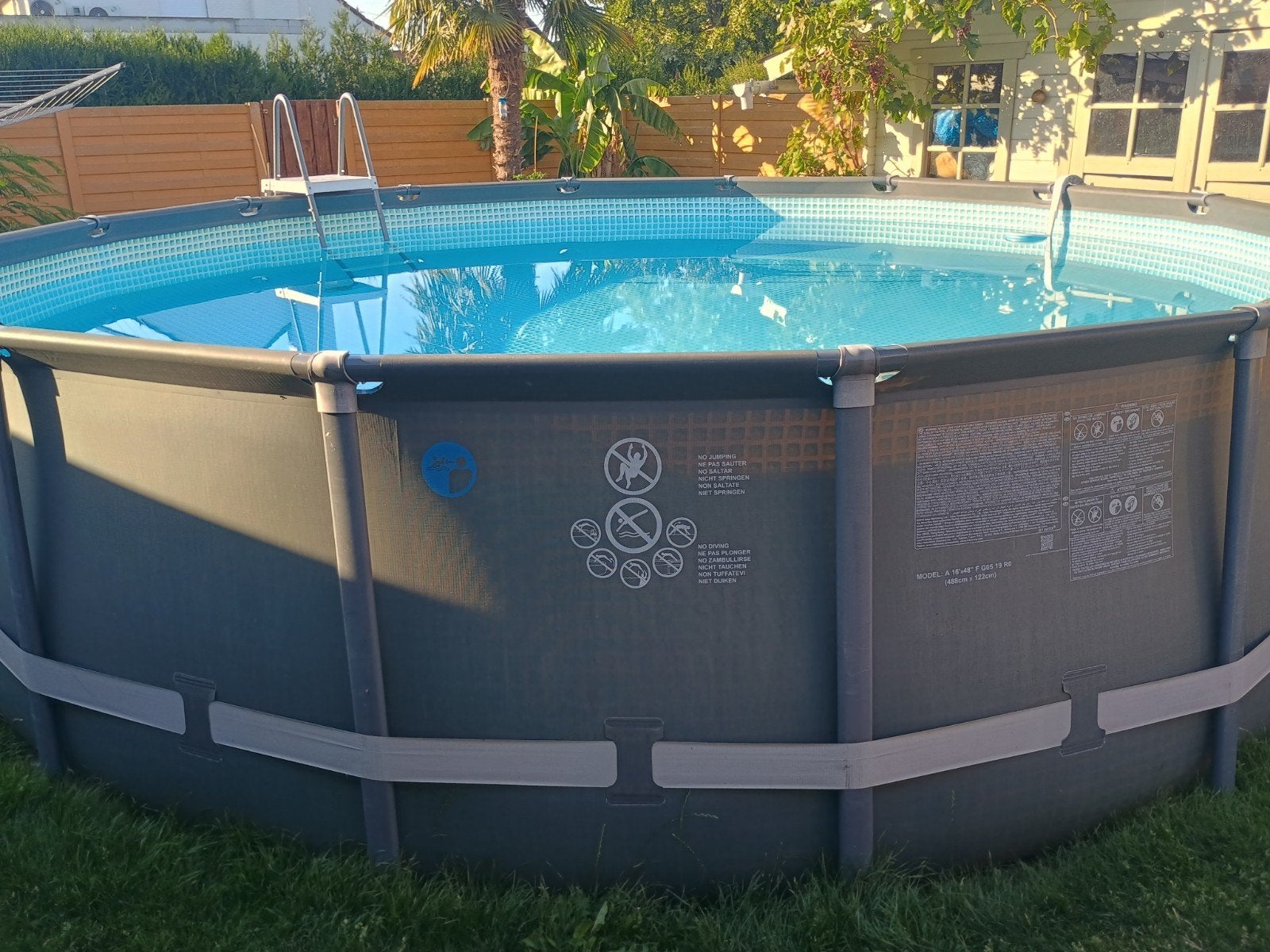 Intex Ultra frame xtr 488  122 inclusief warmtepomp, Tuin en Terras, Gebruikt, Rond, 400 cm of meer, Ophalen