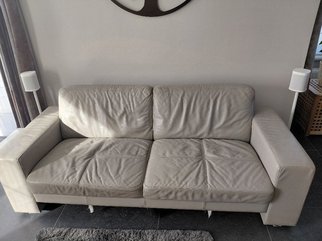 Lederen zetel, Huis en Inrichting, Ophalen, Gebruikt, 150 tot 200 cm, Driepersoons