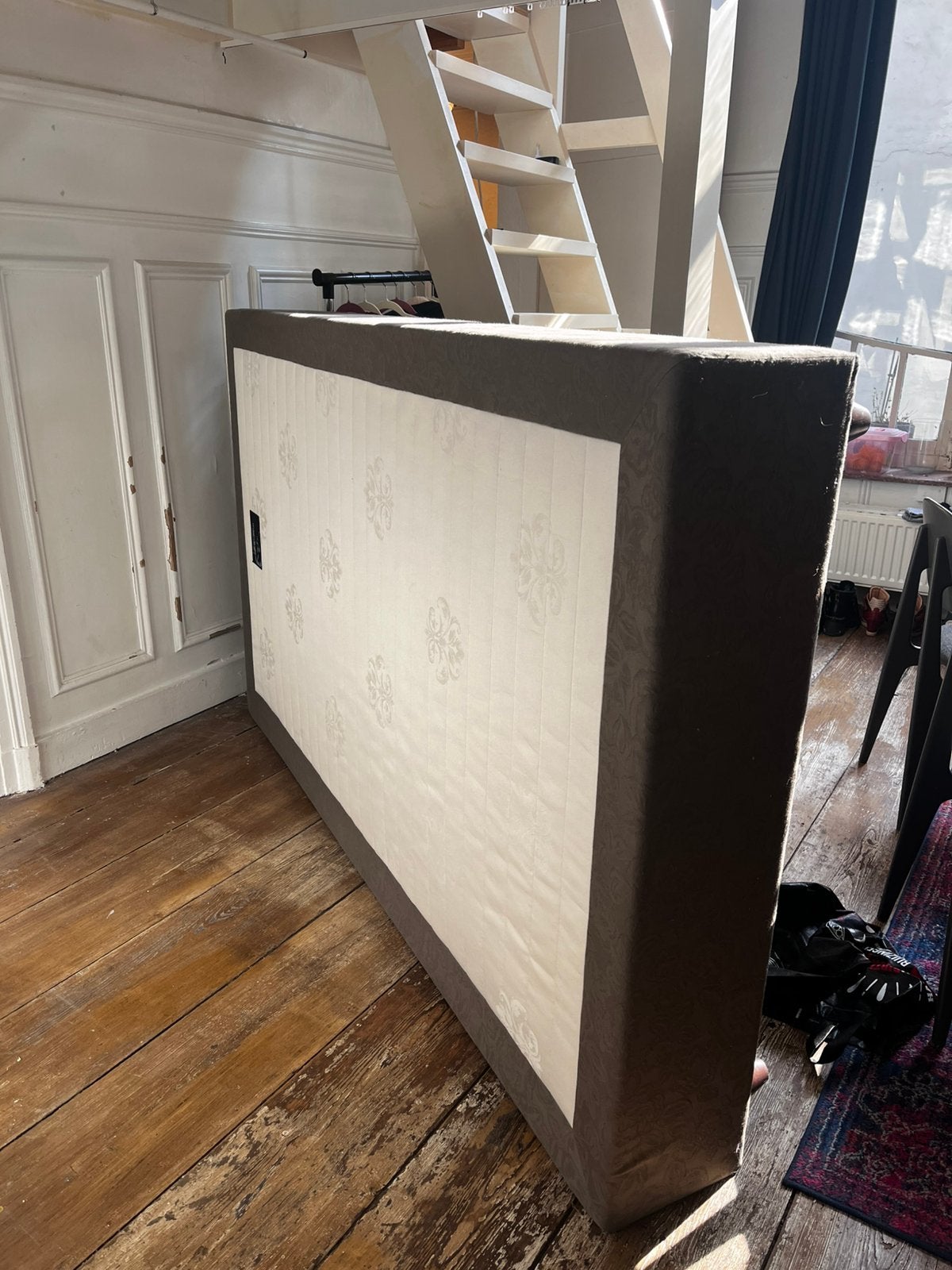 Boxspring 120x200, Ophalen, Bruin, Zo goed als nieuw, Twijfelaar