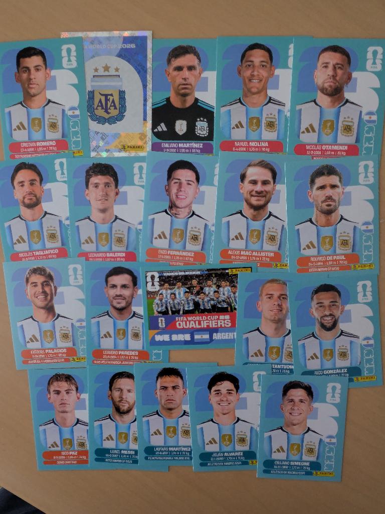Panini FIFA World Cup 2026 ARGENTINA ARG1-20 Set 20 stickers, Ophalen of Verzenden, Nieuw