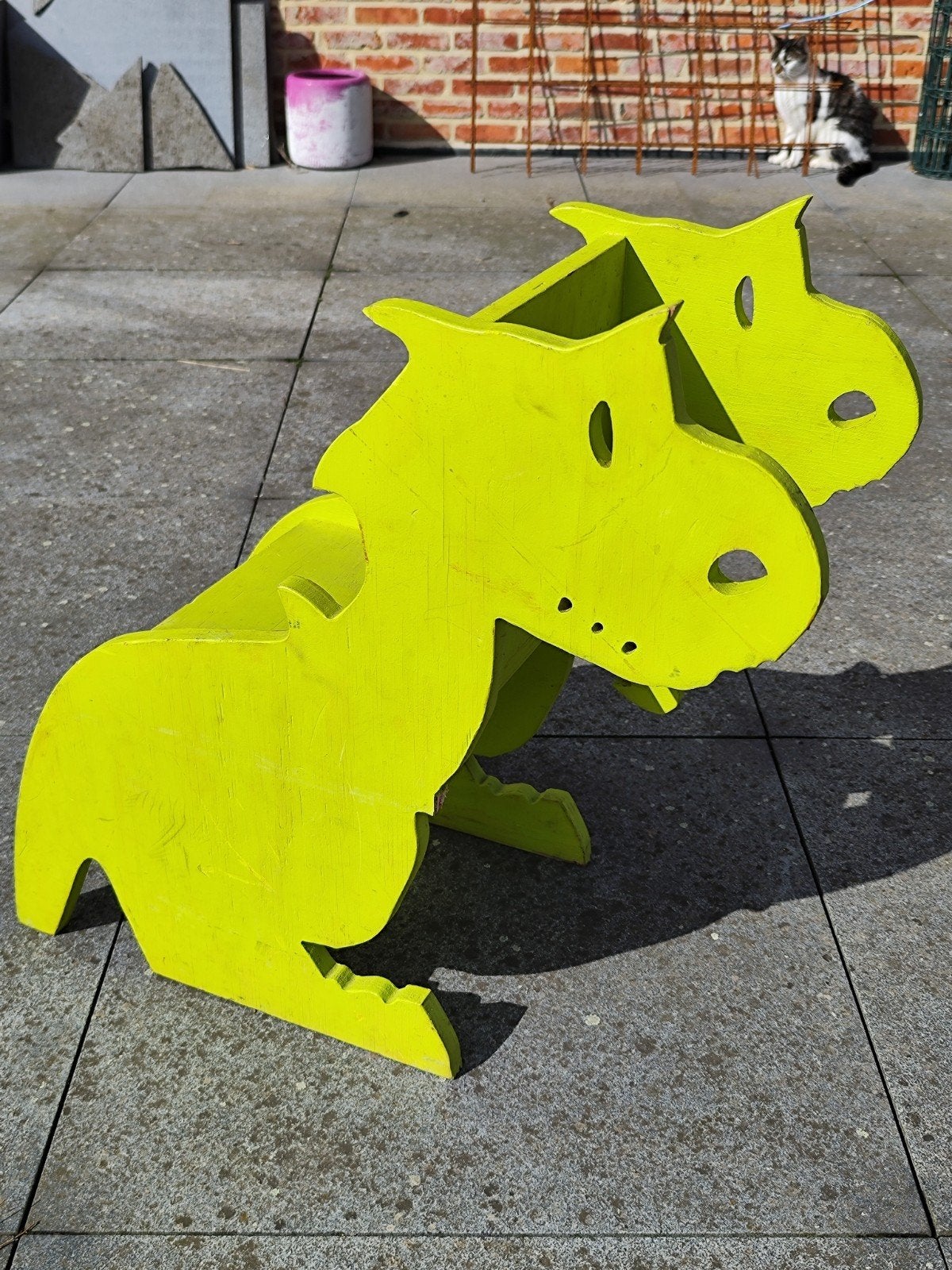 Houten Dinosaurus kinderstoel ( T- Rex) Groen, Enlèvement, Utilisé