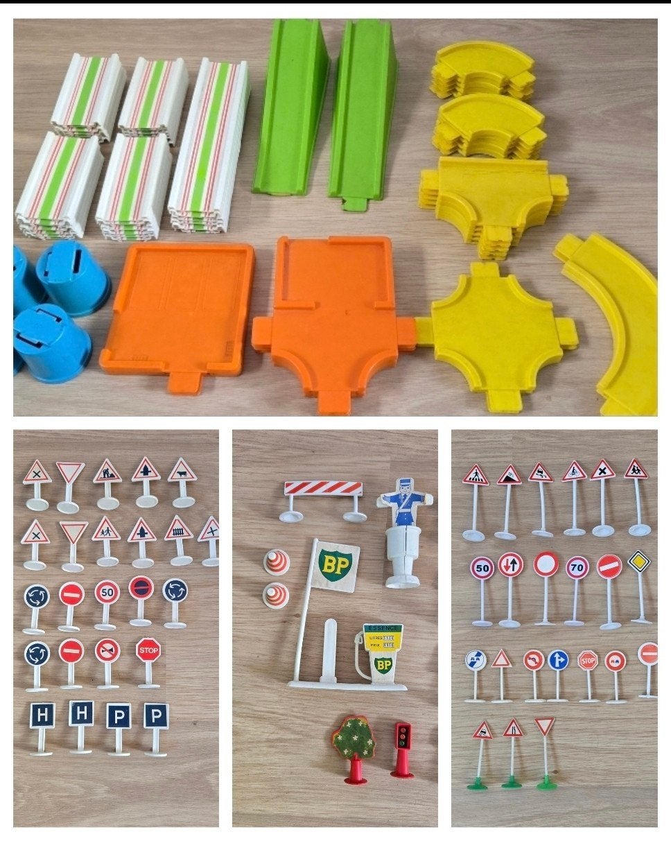 Lot circuit routier Matchbox Play Track + panneau, Enlèvement ou Envoi, Circuit