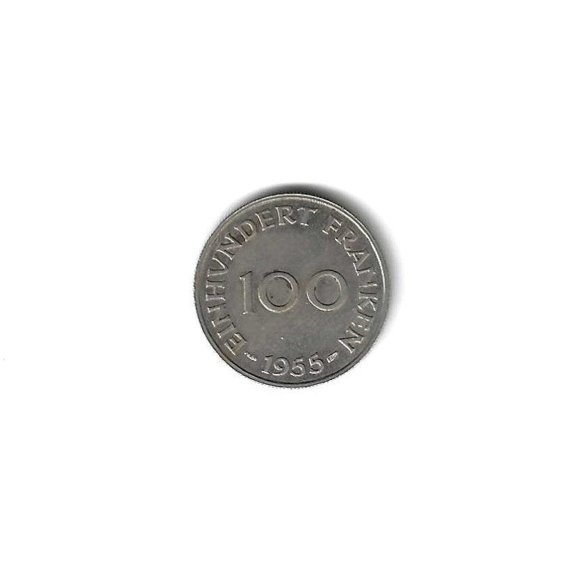 Saarland, 100 Franken 1955., Ophalen of Verzenden, Overige landen, Losse munt