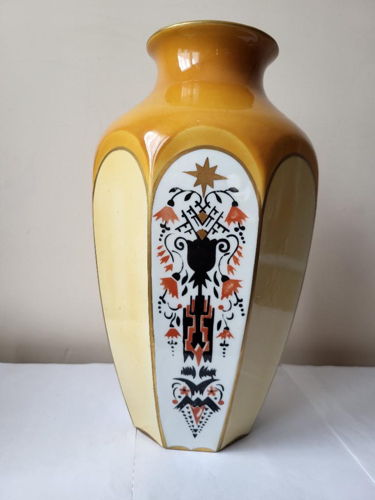 Vase Art Déco Octogonal – Faïencerie De Bruyn (Lille-Fives), Enlèvement ou Envoi