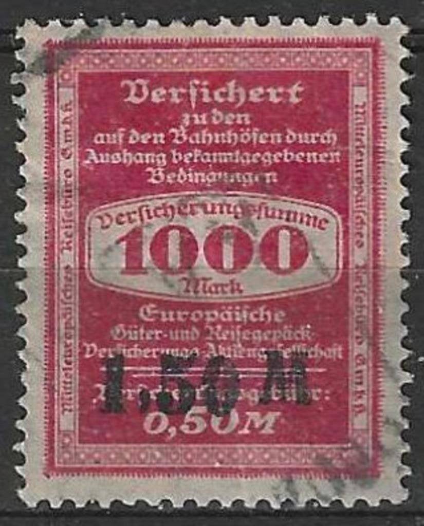 Allemagne 1923 - Yvert ZN - Versichert ½ million (ST), Envoi, Affranchi