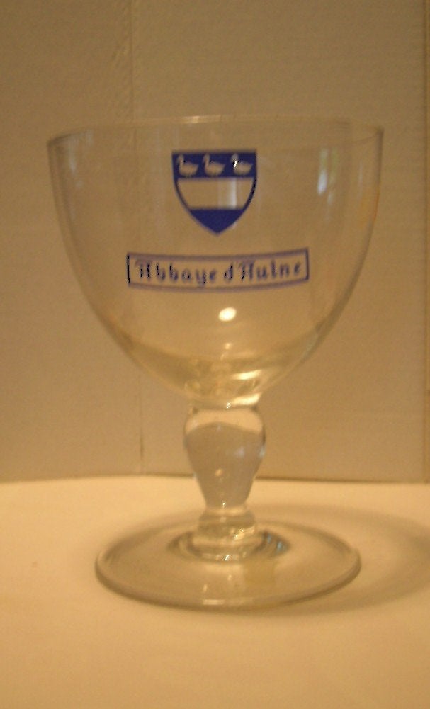 Abbaye d' Aulne   Blauwe tekst, Verzamelen, Biermerken, Zo goed als nieuw, Glas of Glazen, Ophalen of Verzenden