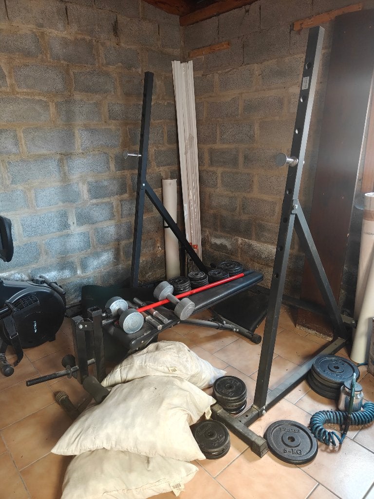 Bankje + squatrek, Ophalen, Zo goed als nieuw, Fitnessbank
