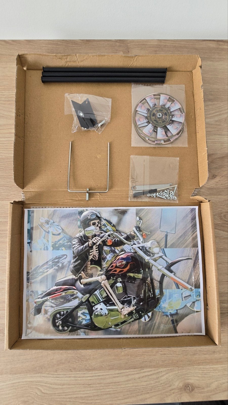 Skelet op Chopper Motorfiets Windmolen, Ophalen of Verzenden