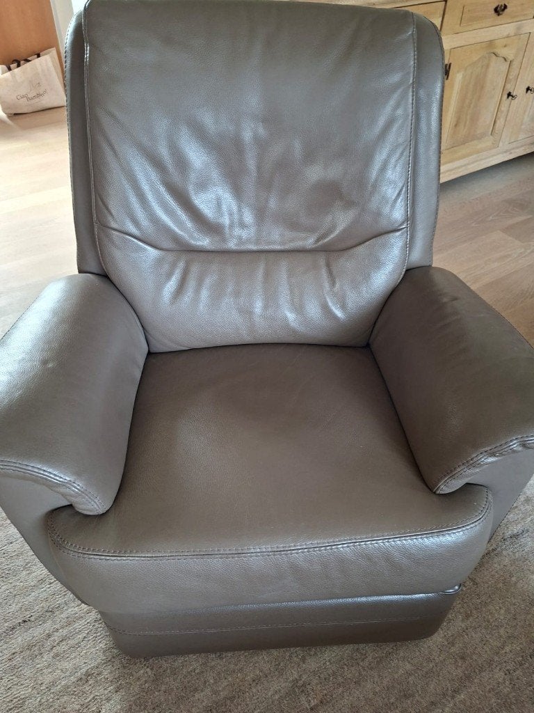 Bruine manuele 1-zit relaxzetel, Huis en Inrichting, Ophalen, Gebruikt, Eenpersoons, Klassieke relaxzetel