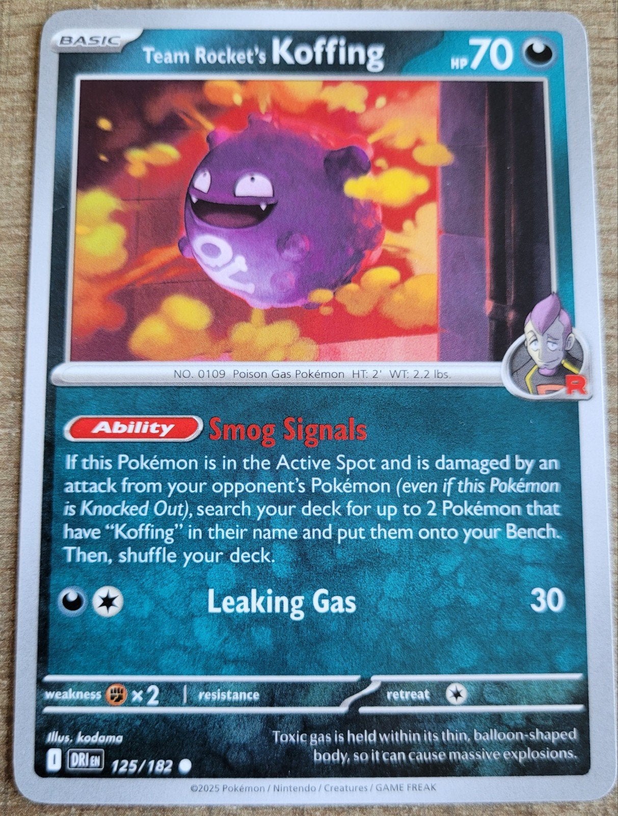Team Rocket's Koffing (125/182), Enlèvement ou Envoi, Comme neuf, Cartes en vrac