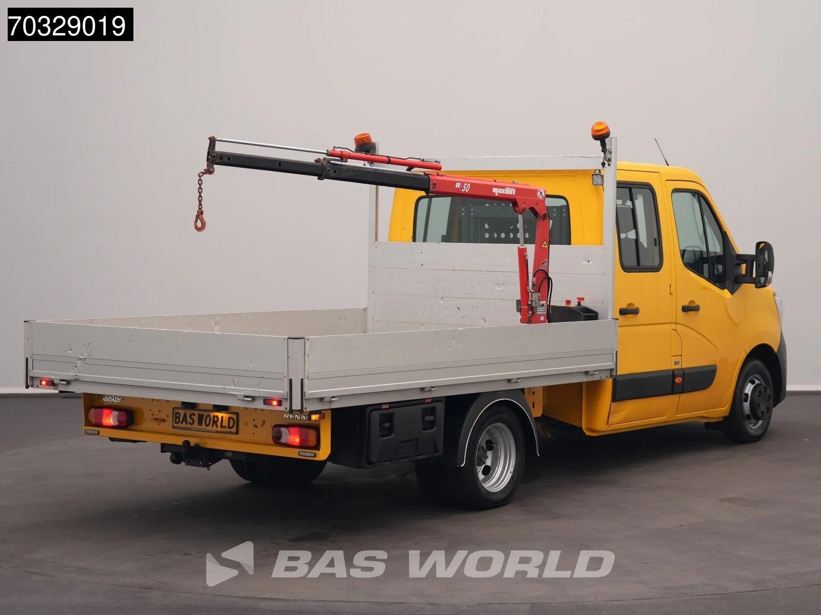 Renault Master 165PK Kraanwagen Maxilift Dubbel Cabine Dubbe, Auto's, Start-stop-systeem, Stof, Gebruikt, 4 cilinders