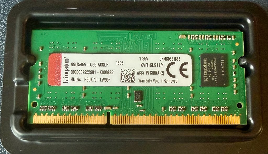 RAM Kingston 4Go SO-DIMM, DDR3L, 1600MHz, 1,35v, 204 broches, Enlèvement ou Envoi, DDR3, Comme neuf, 4 GB