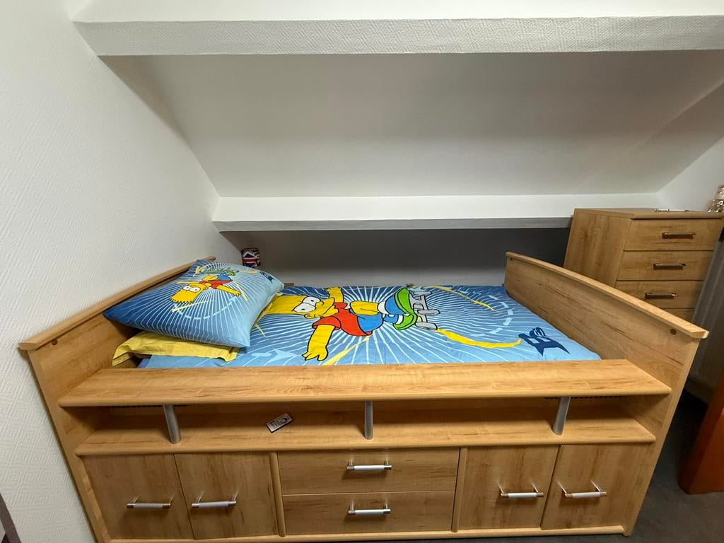 Lit-garde robe-bureau-armoire de rangement, Huis en Inrichting, Slaapkamer | Complete slaapkamers, Ophalen of Verzenden, Zo goed als nieuw