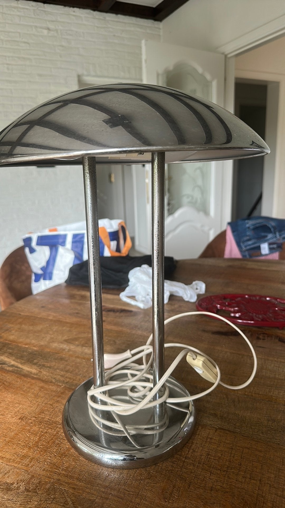 Vintage ikea barad tafellamp, Gebruikt, Vintage, Paddenstoellamp, Met schakelaar