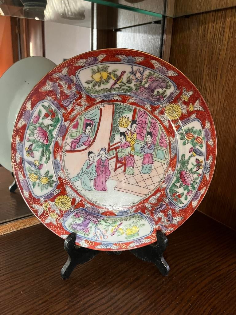Chinees vintage decorbord – Famille Rose / Rose Medallion., Ophalen