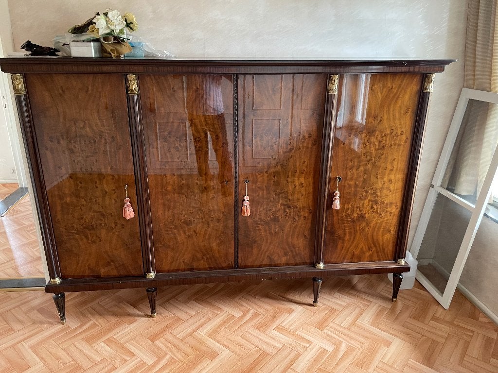 Mooie houten bibliotheek kast met Egyptisch motief, Enlèvement ou Envoi