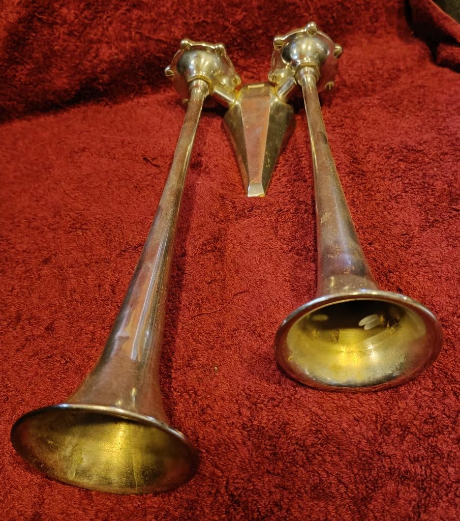 Metalen dubbele misthoorn te koop., Verzamelen, Scheepvaart, Ophalen of Verzenden, Gebruikt