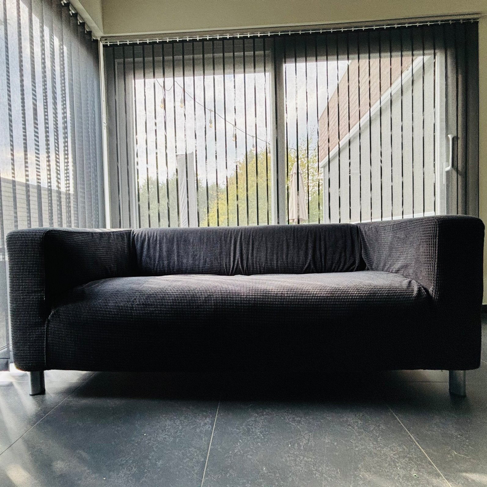 Klippan zetel - zwart, Maison & Meubles, Canapés | Salons, Moins de 75 cm, Enlèvement, Utilisé, Deux personnes