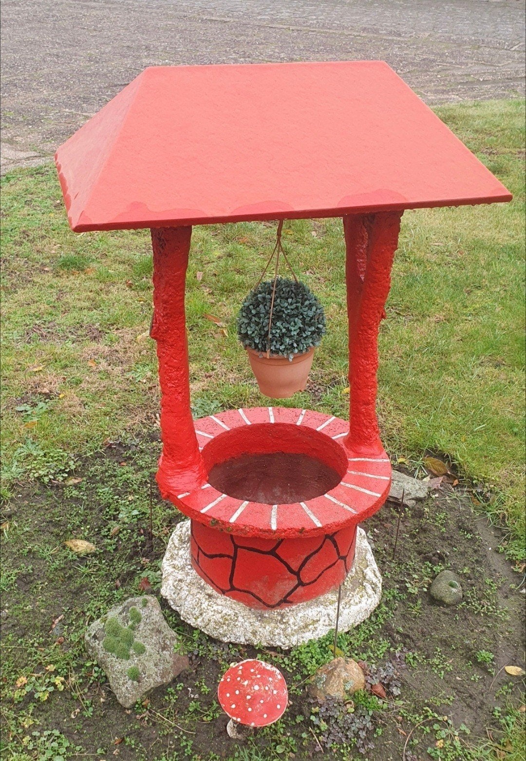 Waterputje om bloemen in te zetten, Ophalen