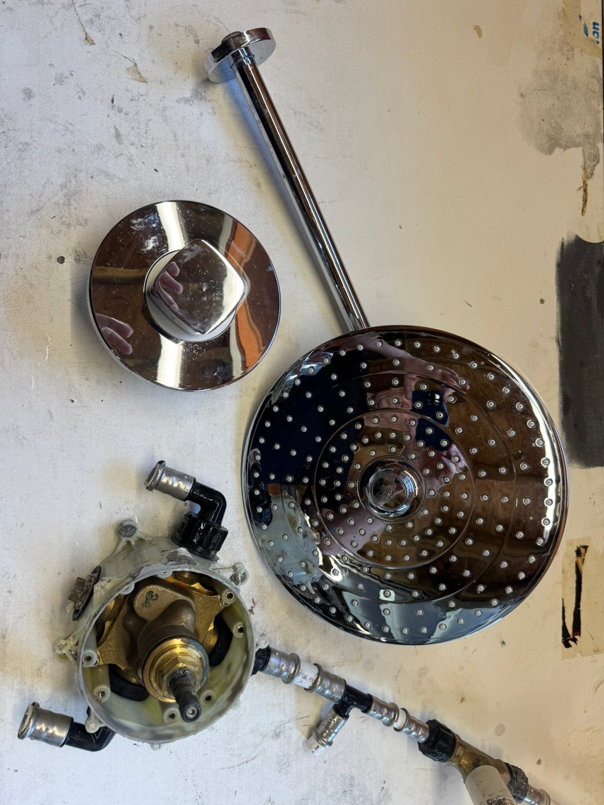 Regendouche met thermostatische kraan// hansgrohe AXOR, Ophalen, Zo goed als nieuw, Chroom, Douche