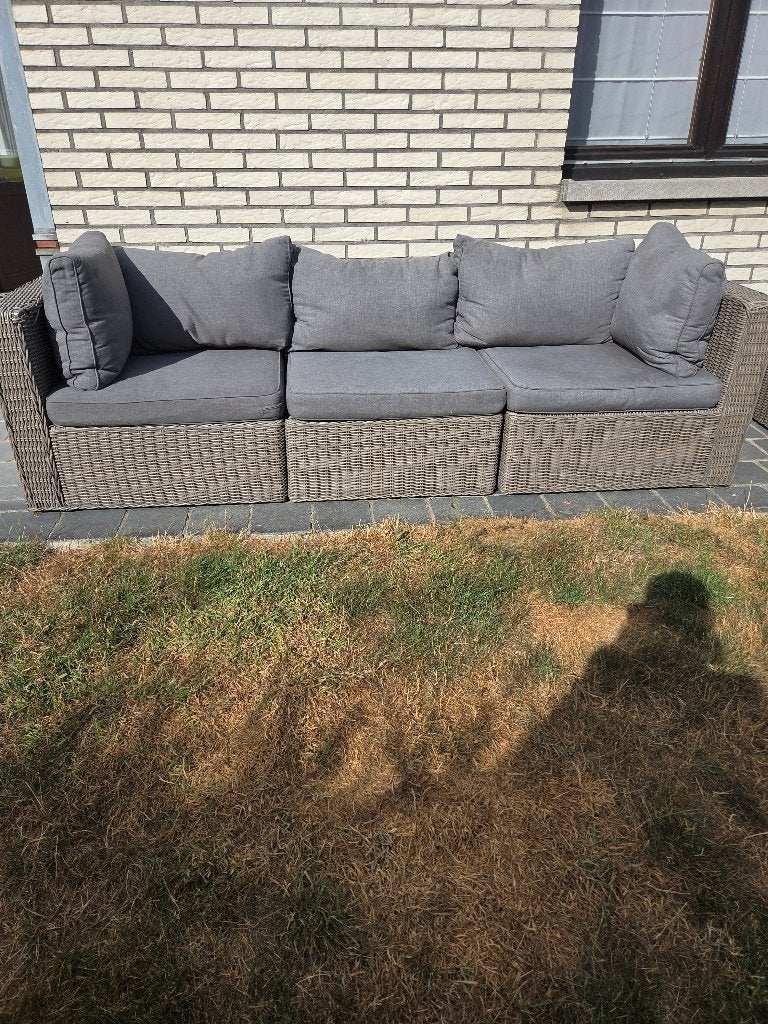 Loungeset wicker, Tuin en Terras, Ophalen, Gebruikt, 3 zitplaatsen, Loungeset